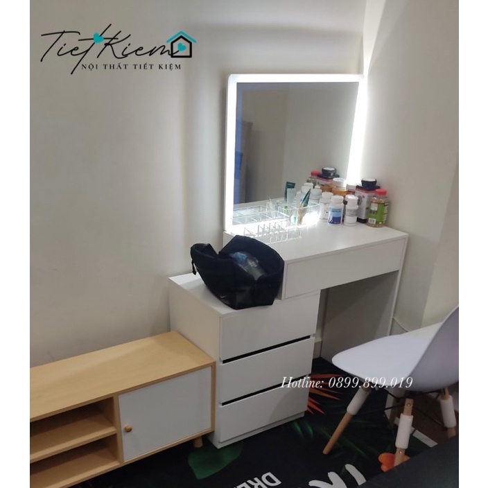 Bàn trang điểm gỗ có nhiều hộc kéo sức chứa lớn kết hợp tủ đầu giường Nội thất tiết kiệm đã lắp ráp FREESHIP HCM TXV325