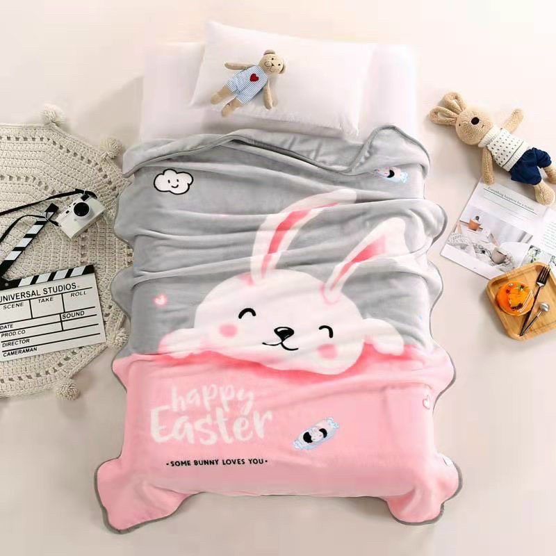 Chăn cho bé đi học chăn tuyết nhung hình ngộ nghĩnh chất tuyết nỉ nhung mềm mịn KT 1m x 1m4 Mẹ Bé Carrot