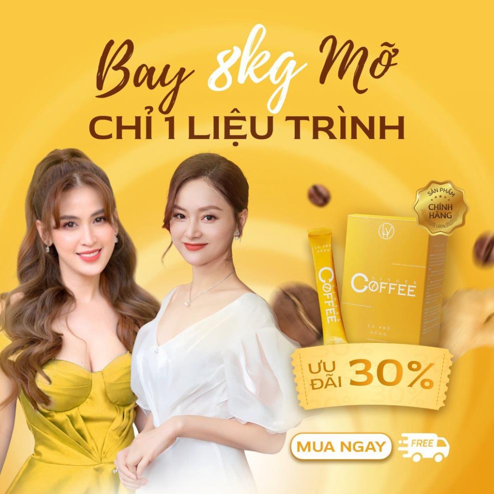 Cà Phê Gừng Giảm Cân - Ginger Coffee Chính Hãng, Giá Gốc, 1 Hộp 20 gói Siêu Giảm Mỡ