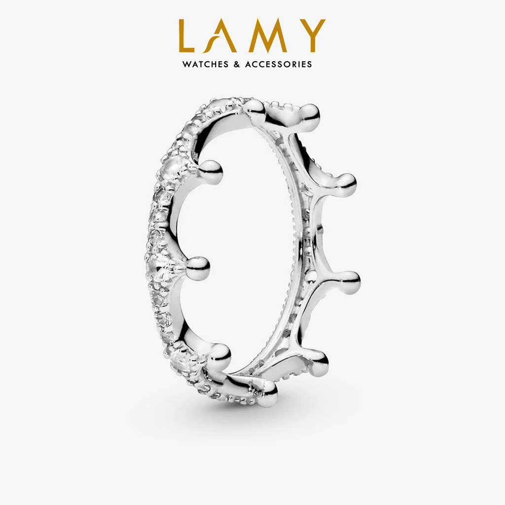 Nhẫn bạc nữ CDE Clear Sparkling Crown Silver Ring CDE8057SV