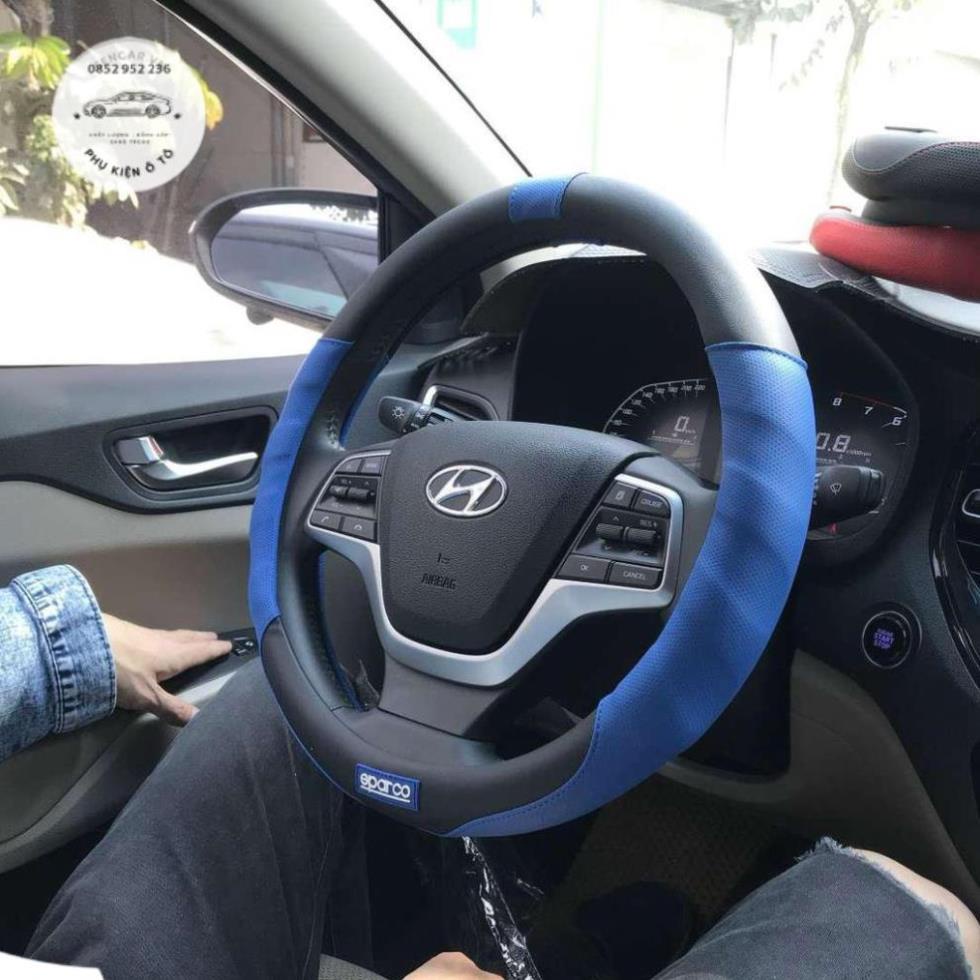 Bọc vô lăng Hyundai I10, I20, I30, Accent, Santafe, Tucson, Kona, Getz, Avante, Elantra, Sonata size 38cm - SPC
