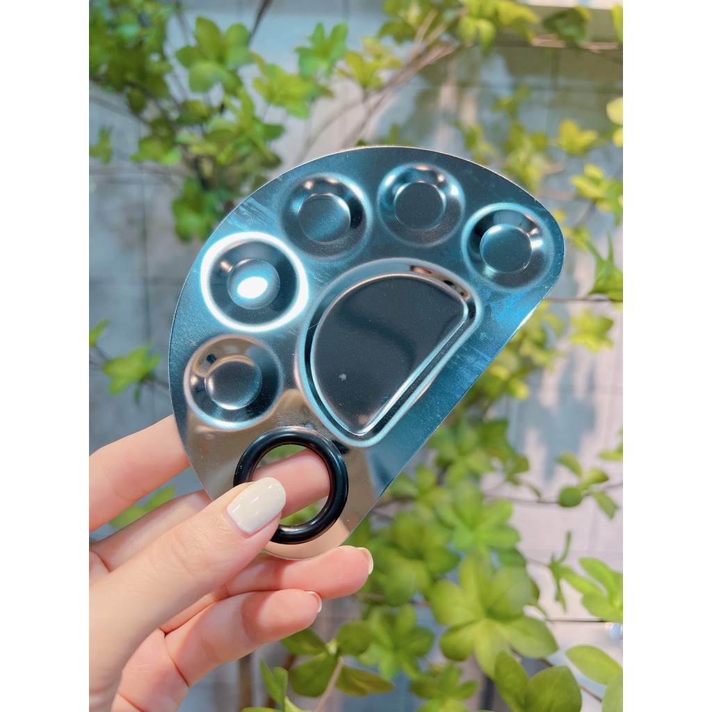 Bảng khay pha kem nền, son môi trang điểm thép không gỉ  tiện lợi, chuyên nghiệp - Hity Beauty