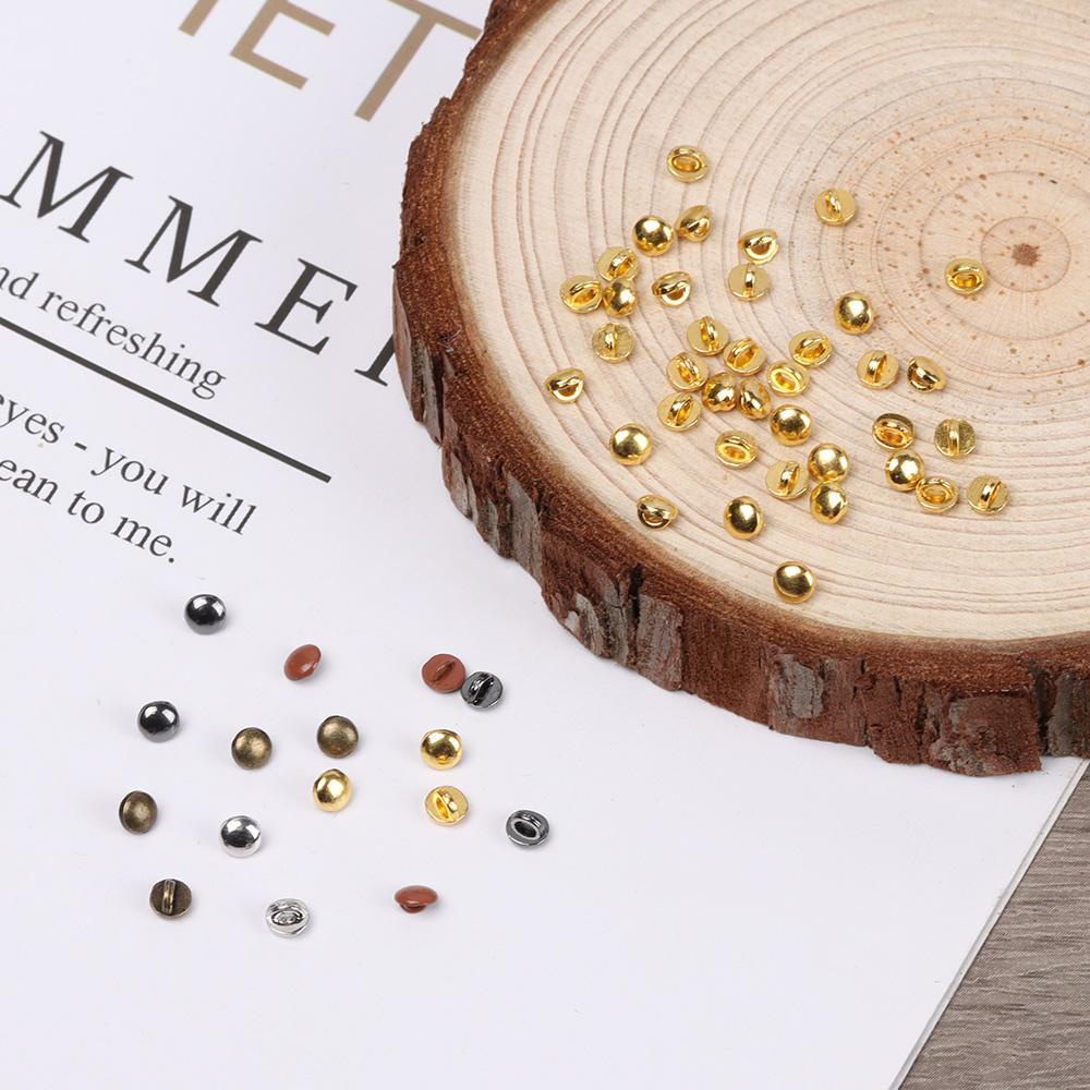 LAYOR1 50 Nút Tròn Trơn 4mm Tự Làm Thắt Lưng