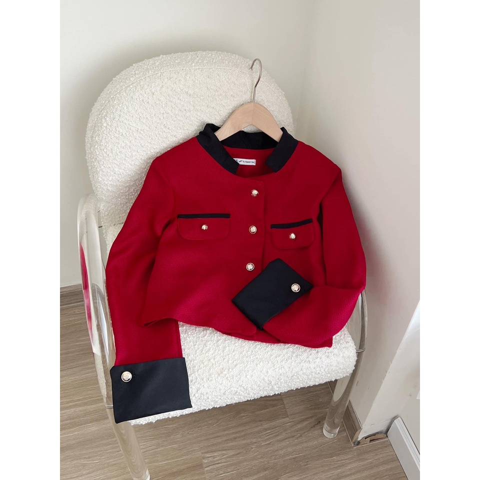 Áo dạ 2 lớp viền cổ đen Tay sơ mi có thể tháo được | BigBuy360 - bigbuy360.vn