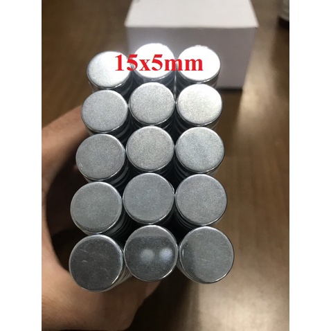 Nam châm viên trắng Neodymium D15x5mm và D20x5
