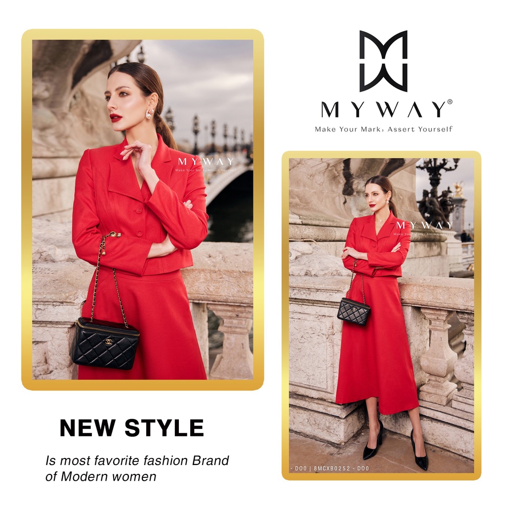 Set Áo Vest Chân Váy Xòe My Way Cao Cấp Sang Trọng 8MVB0951 - 8MCXB0252