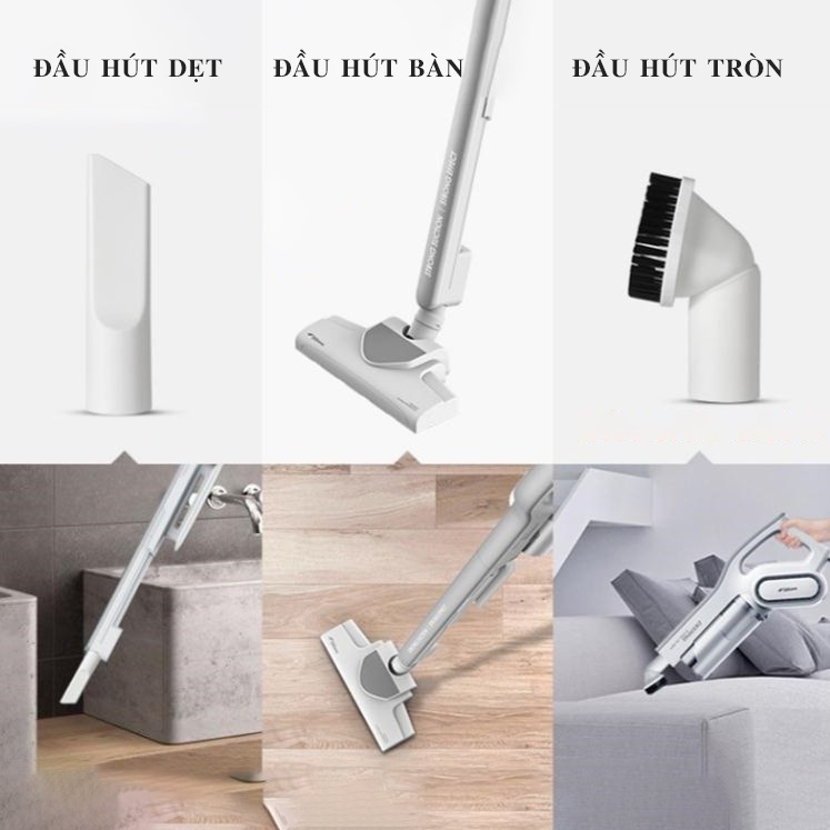 MÁY HÚT BỤI XIAOMI CẦM TAY DX700/DX700S CHÍNH HÃNG- MÁY HÚT BỤI GIA ĐÌNH CÔNG SUẤT 600W KÈM 3 ĐẦU HÚT TIỆN DỤNG