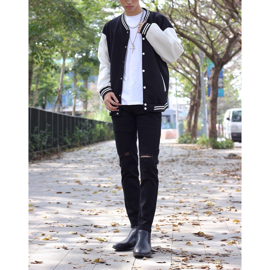 Quần jean nam đen rách gối chất bò co giãn 4 chiều phom ôm dáng slimfit skinny cực đẹp rin trơn Pon.mens