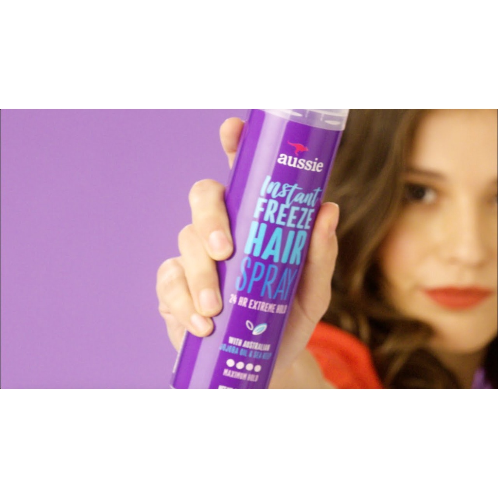 Hairspray Aussie Instant Freeze xịt giữ nếp keo tạo kiểu tóc mềm mượt không cứng tóc