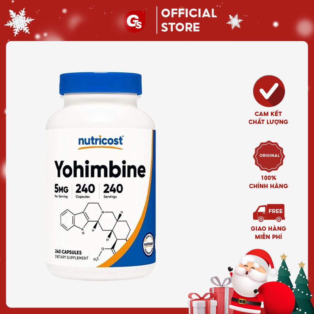 Viên uống Nutricost Yohimbine HCL Capsules 5 mg nhập Mỹ | Giảm mỡ, hỗ trợ sinh lý nam nữ | GYMSTORE