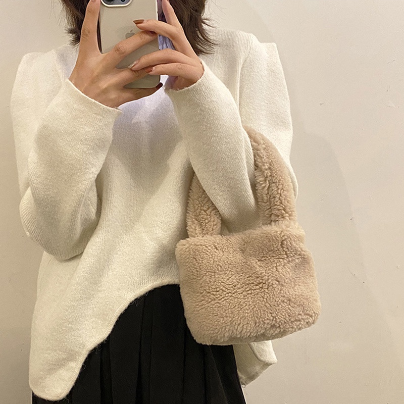 Túi Xách Lông Nhung Thanh Lịch Phong Cách Hàn Quốc Cho Nữ