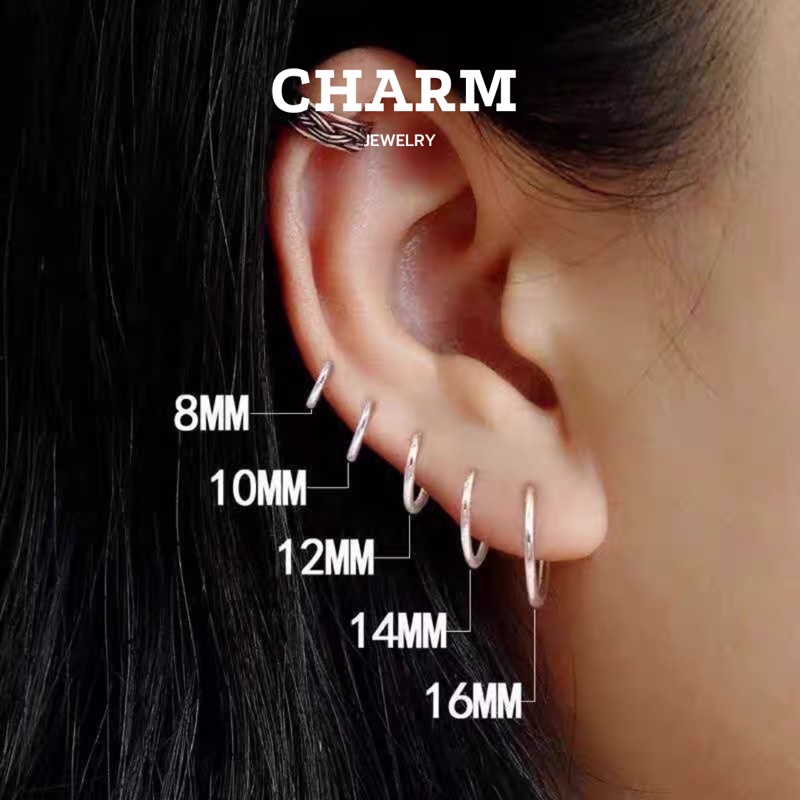 Khuyên Tai Circle Mảnh Bạc 925