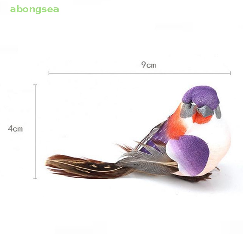Abongsea Đồ trang trí Chim Giả Mini Bằng Xốp Gắn Lông Vũ Trang Trí Tiệc Cưới