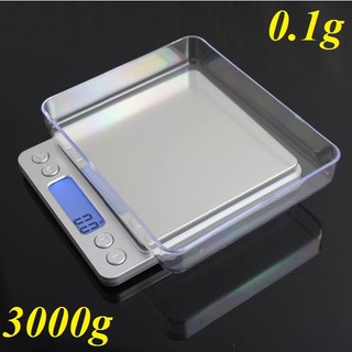 Cân tiểu ly điện tử độ chính xác cao 0.1g đến 3000g , cân điện tử mini inox i-2000