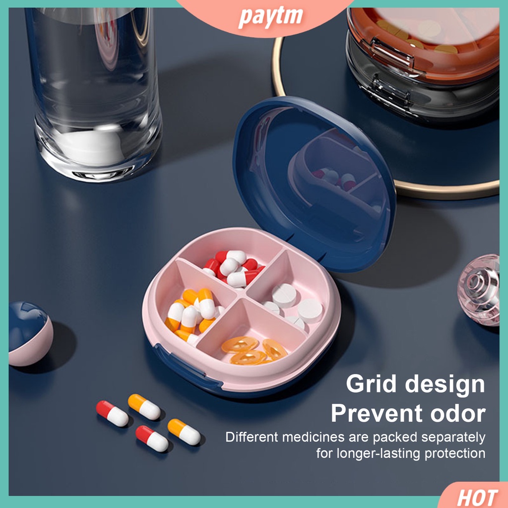 [PTM] Hộp Đựng Thuốc Viên Bằng Silicone Chống Trượt Có Khóa Cài Nhỏ Gọn Dành Cho Văn Phòng
