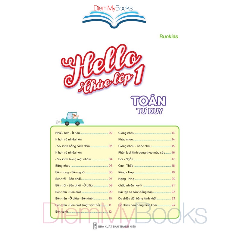Sách Toán tư duy Hello Chào lớp 1 Tặng kèm sticker khen thưởng