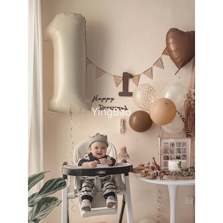 Bong Bóng Nhôm Hình Số Màu Kem 32 / 40 Inch Trang Trí Tiệc Cưới / Sinh Nhật / Năm Mới