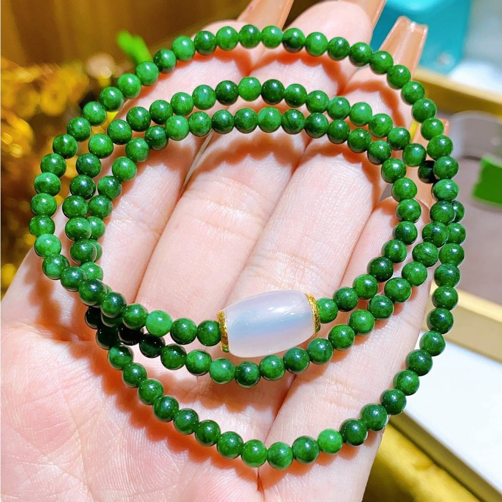 vòng tay lu thống ngoc phối cẩm thach 6 ly _ freesize