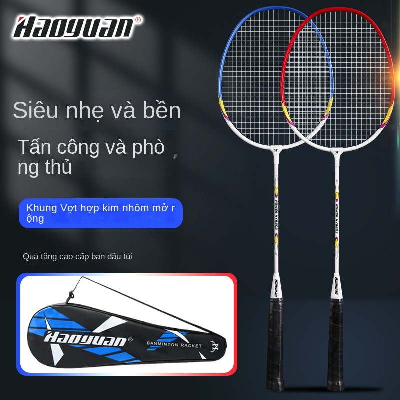 Vợt Cầu Lông Vật Liệu Hợp Kim Nhôm 2 Miếng Với Túi Siêu Nhẹ, Bộ Vợt Cầu Lông Tấn Công TTR041
