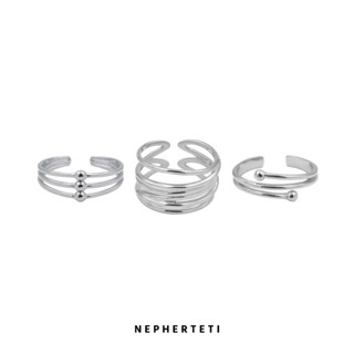 Nhẫn mảnh xếp tầng độc đáo bạc 925 - Nepherteti