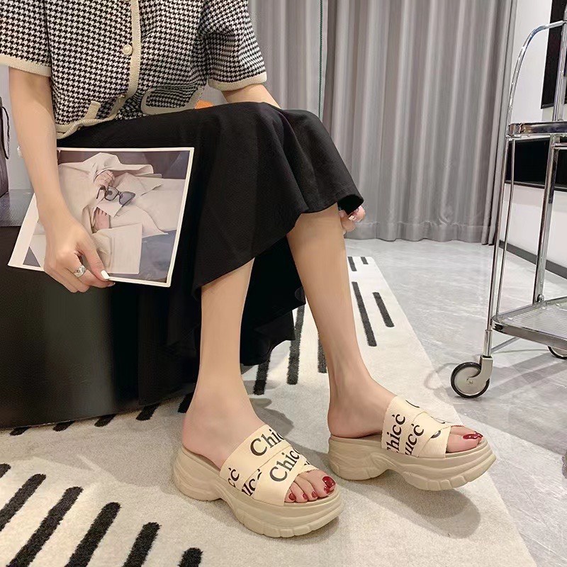 Dép Sandal quai chéo độn đế, tăng chiều cao - Dép Chicc