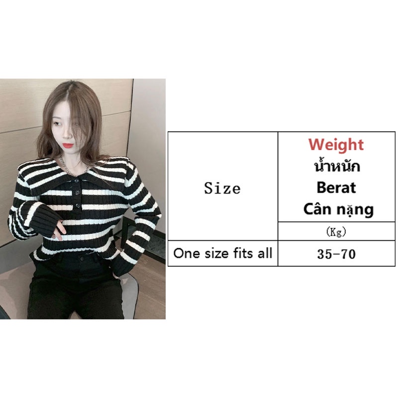 Aphrod Áo Thun Nữ Dài Tay Sọc Ngang Mới