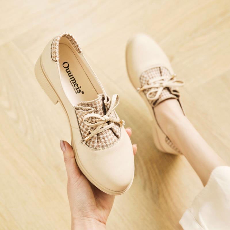 Hong Kong Premium shoes❥(^_-)Giày Da Cao Cấp Phong Cách Retro Cho Nữ