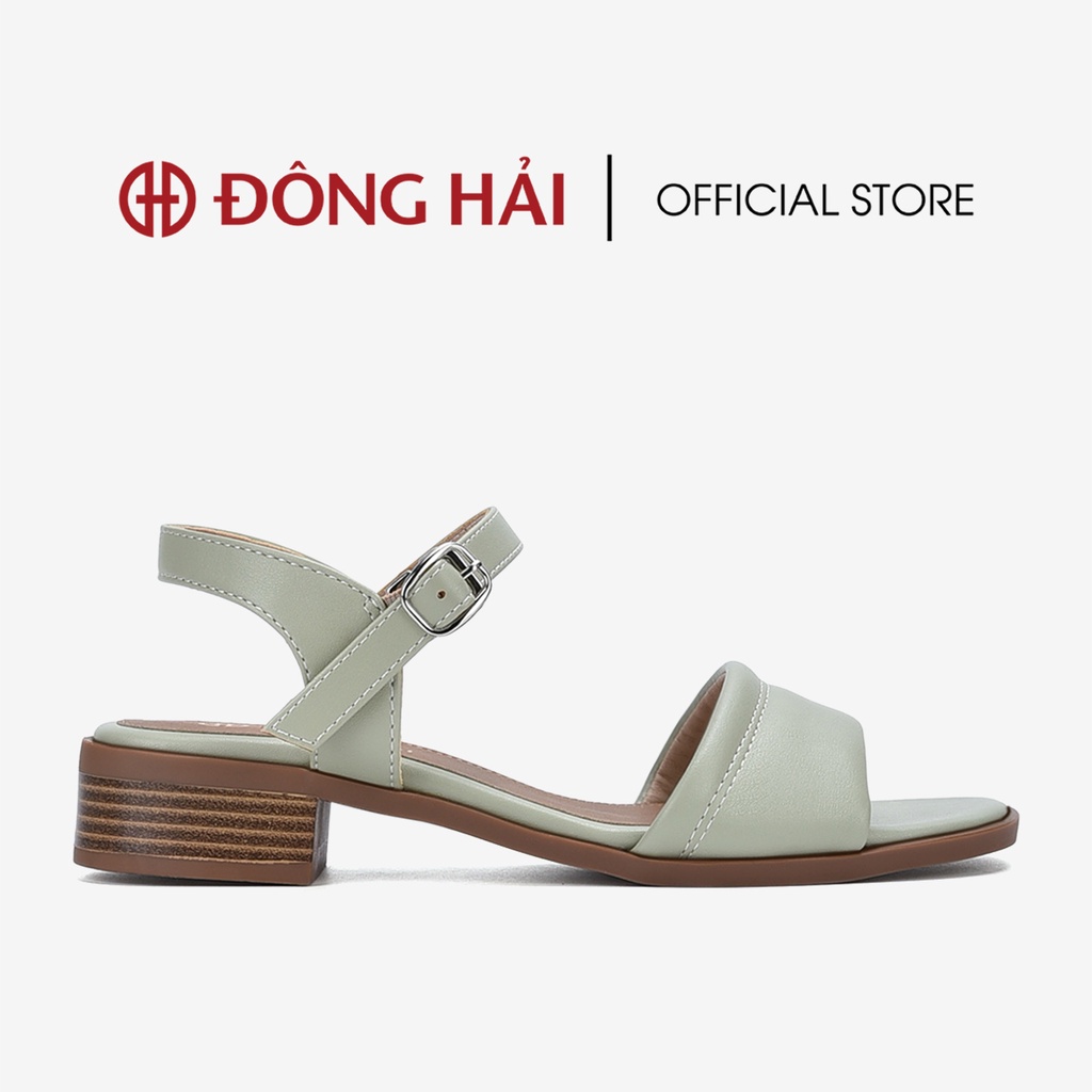 Giày sandal nữ Đông Hải quai ngang gót giả gỗ - S32B9