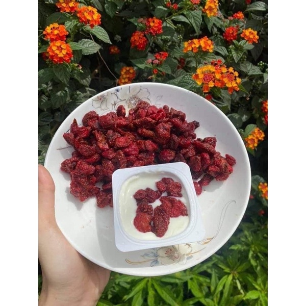 Dâu tây sấy dẻo Không Đường Đà Lạt loại ngon Đóng hũ