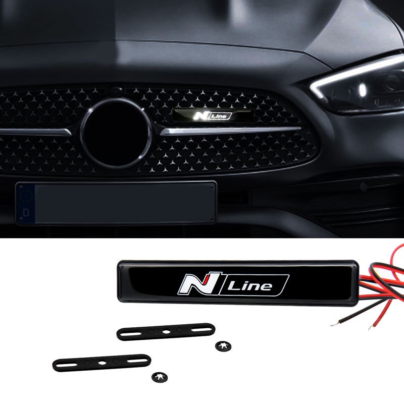 Huy Hiệu Trang Trí Đèn led Phía Trước Xe Hơi hyundai avante elantra n sonata n line Veveloster kona i30