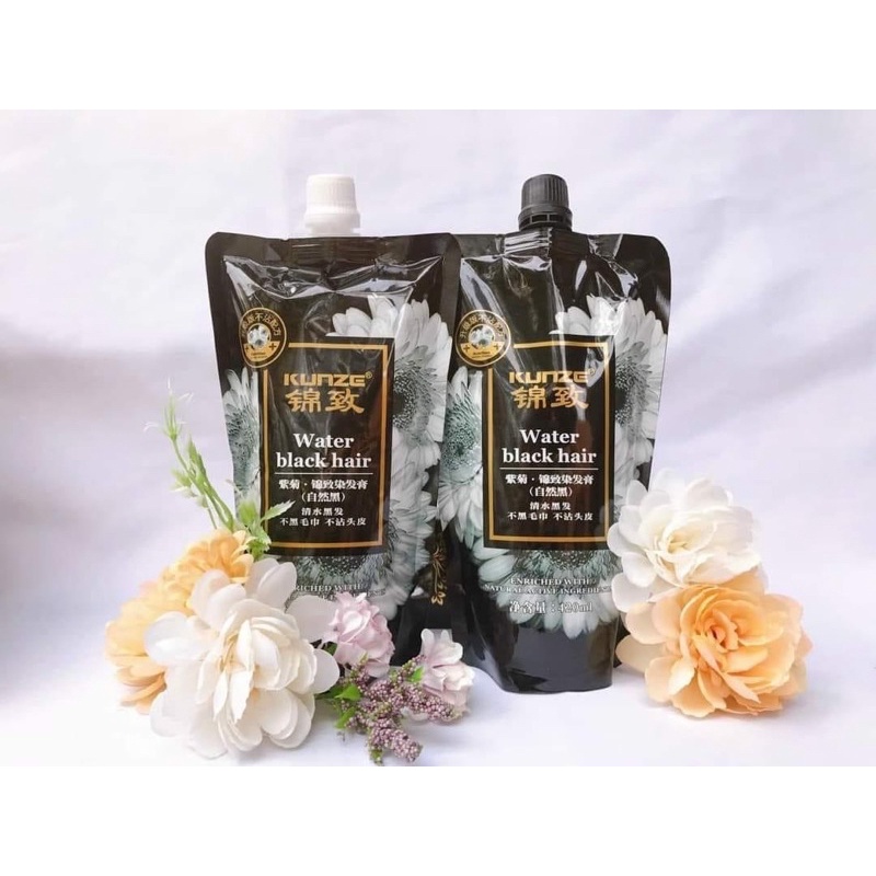 Nhuộm đen Hoa cúc không dính da đầu nhuộm đen hoa cúc Kunze 500mlx2