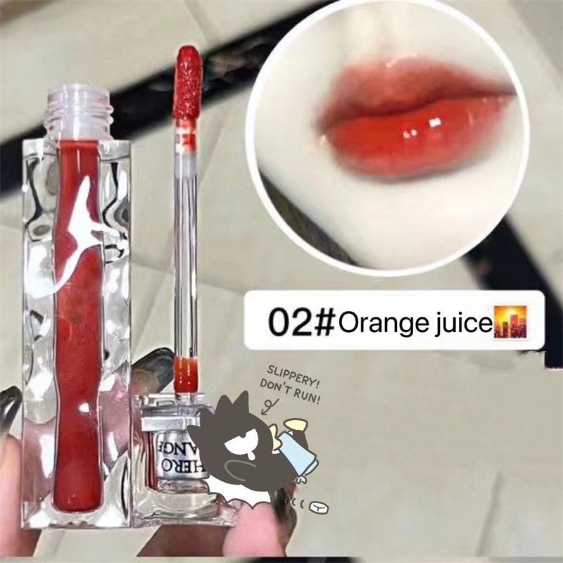HERORANGE® Son Bóng Lấp Lánh Nuôi Dưỡng Môi Lâu Trôi Trọng Lượng 3.5g lipstick son nội địa trung（05 Đỏ Nâu, 02 Cam Gạch）