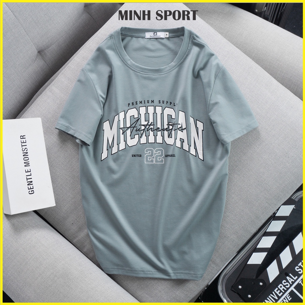Áo Thun Nam Cổ Tròn Ngắn Tay Vải Cotton 100% In Chữ MICHI Cao Cấp mã AO.62