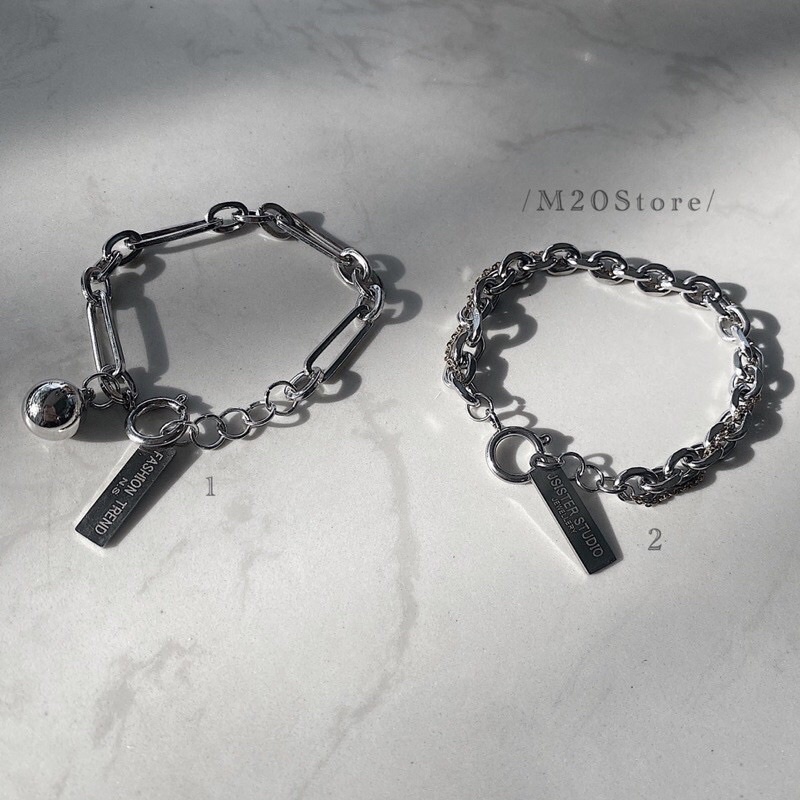 Vòng Tay Nam Nữ Bằng Inox ,Vòng Tay Basic Phối Charm Dành Cho Unisex Phù Hợp Mang Đôi Couple