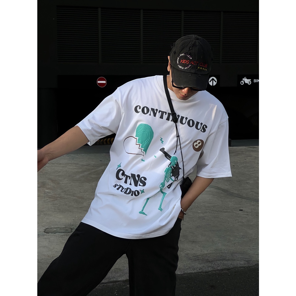 Áo thun Continuous - CTNS - BROKEN/ White