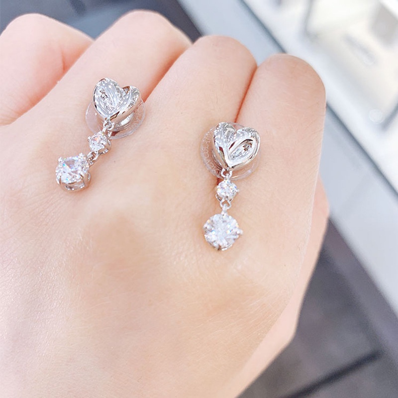 Khuyên Tai Xoắn Ốc Hình Trái Tim Pha Lê Swarovski Bản Giới Hạn Cho Nữ