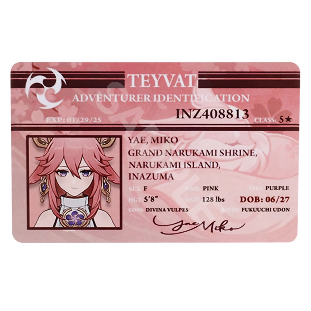 Ảnh thẻ in hình game GENSHIN IMPACT ver ID card bo góc viền 5*8cm anime chibi xinh xắn sưu tầm