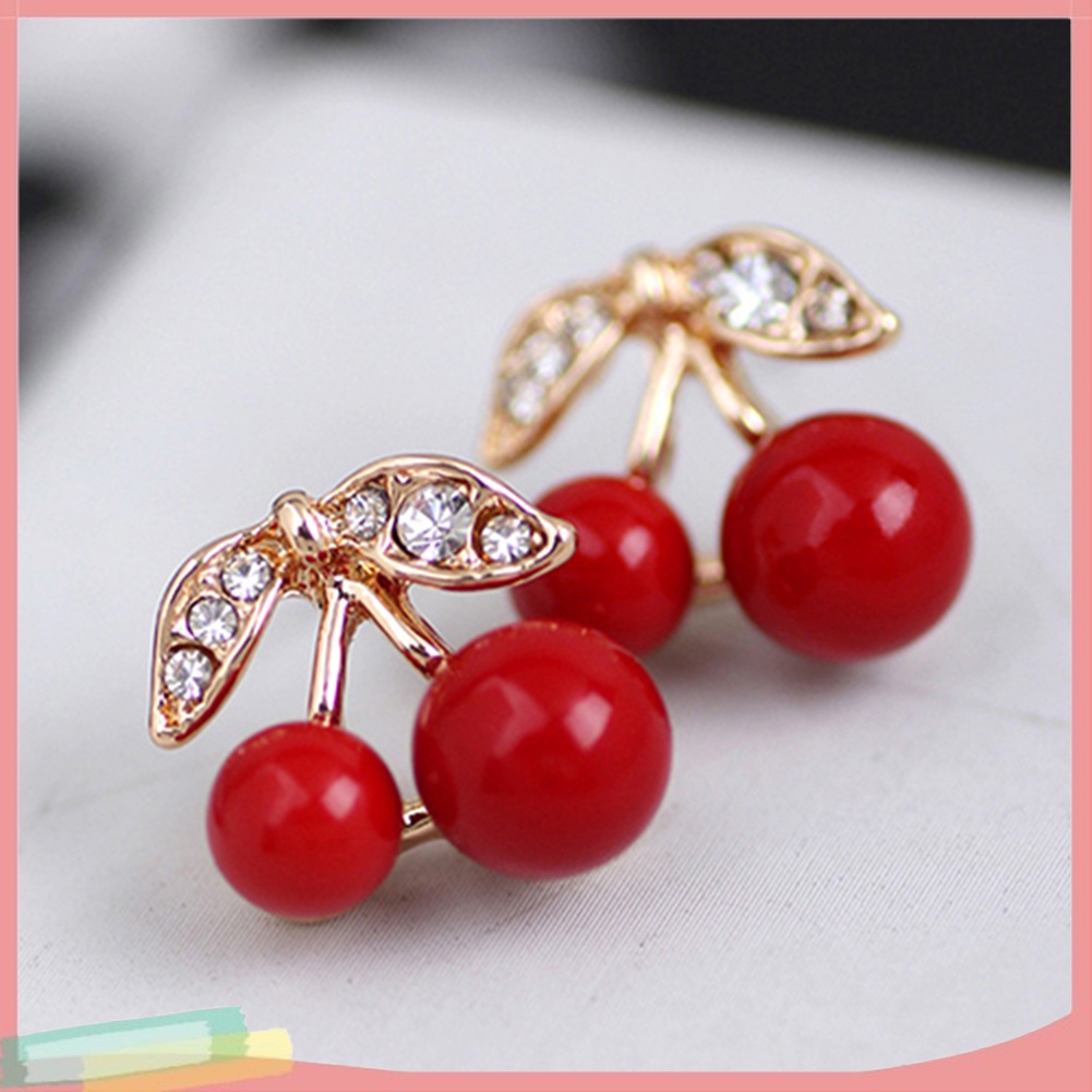 Hoa Tai Kiểu Dáng Quả Cherry Thời Trang Phong Cách Cho Nữ