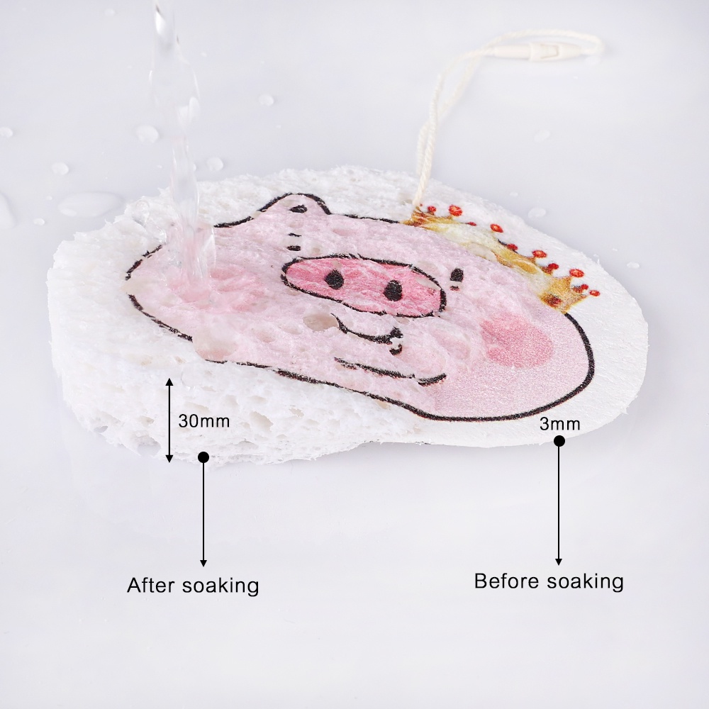 Miếng Mút Rửa Chén Dạng Nén Họa Tiết Hoạt Hình Tiện Dụng Cho Nhà Bếp