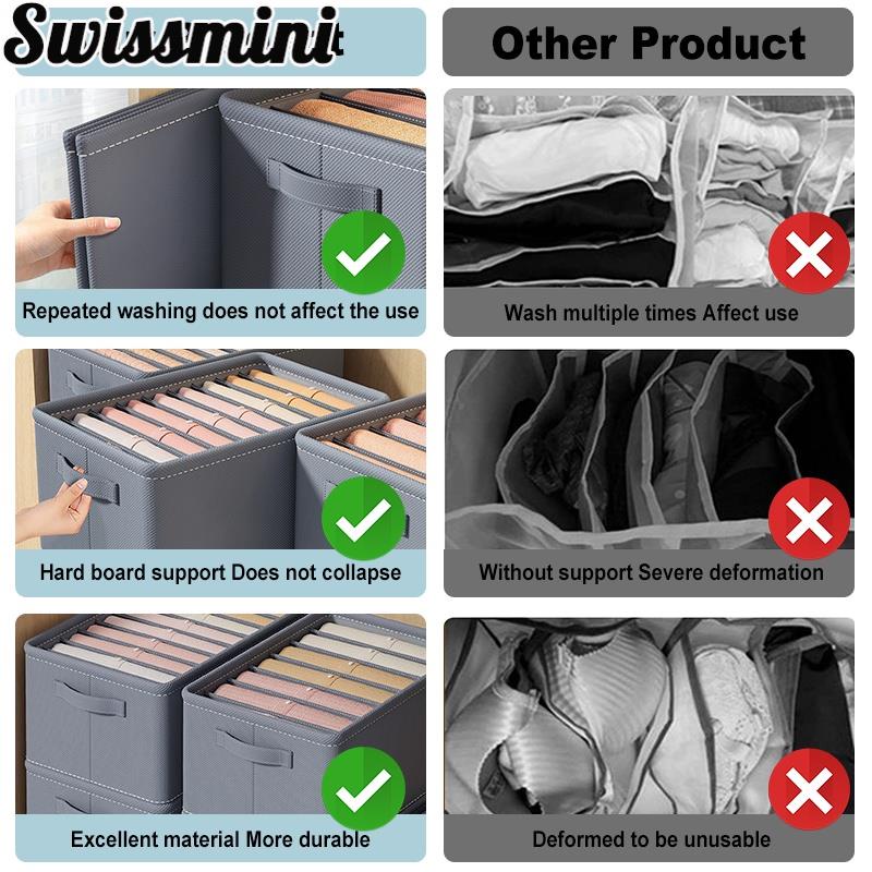 Hộp vải đựng quần áo chia ngăn Khung Cứng Living C, túi đựng quần áo chia ngăn gọn gàng