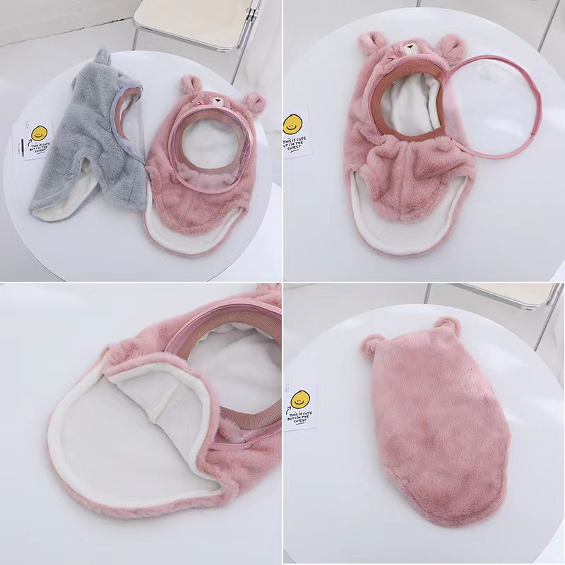 Mũ Trùm Đầu Tích Hợp Khẩu Trang Che Tai Chống Gió Bảo Vệ Mùa Đông Dành Cho Bé Trai Gái mũ trùm đầu mùa đông mũ trùm đầu