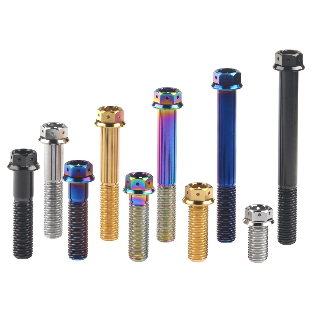 Bu lông titan WANYIFA M8x15 20 25 30 35 40 45 50 55mm đầu lục giác mặt bích chỉnh sửa ô tô xe máy