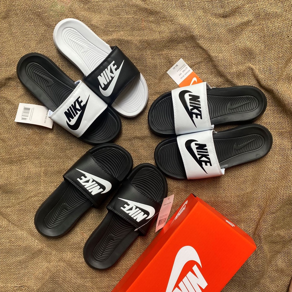 Dép nike victori one dep quai ngang nam nữ màu trắng đen hàng đẹp tặng hộp