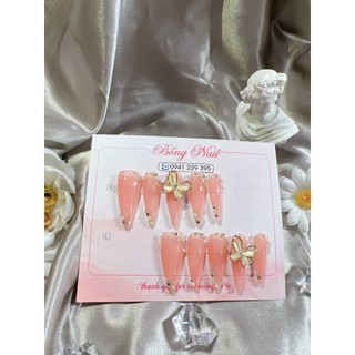 Móng úp thiết kế - nailbox đính charm bướm