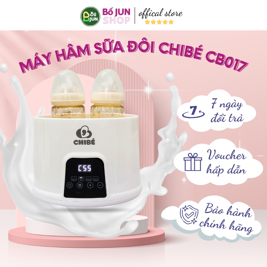 Máy hâm sữa đôi CHIBÉ CB017, máy ủ sữa khoang hâm rộng rãi hâm được cùng lúc 2 bình sữa lớn. Hàng chính hãng cao cấp