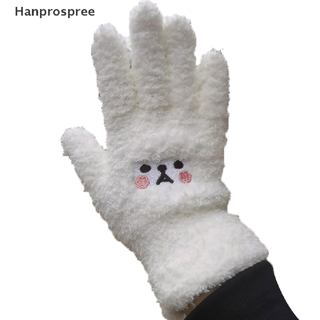 1 Đôi Găng Tay Giữ Ấm Mùa Đông Thêu Hình Chú Gấu