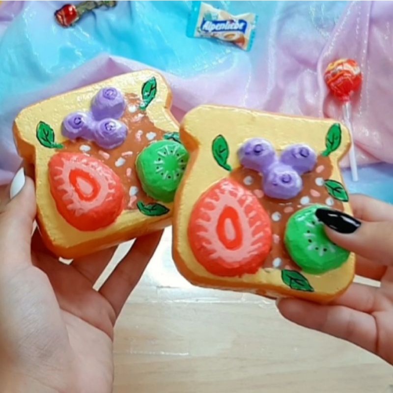 Squishy handmade Sandwich Trái Cây🫐🍓🥝 Trái cây nổi 3D