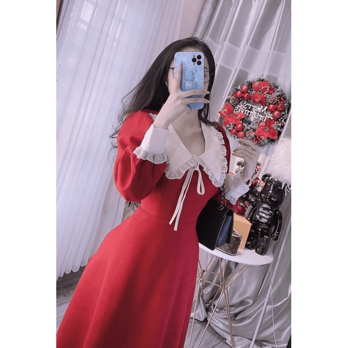 SALE SẬP SÀN - ĐẦM COTTON LẠNH CỔ SEN TAY DÀI LÀM SAY MÊ CRUSH UP SHOP HHP