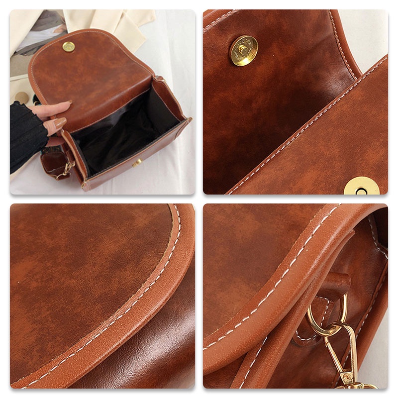 Mischa Túi Đeo Vai Bằng Da PU Màu Trơn Phong Cách Phương Tây Cổ Điển Thời Trang