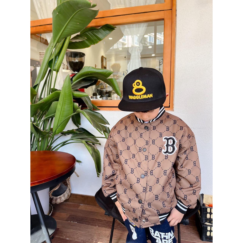 Áo khoác phao bomber họa tiết MLB 10-30kg bé trai bé gái